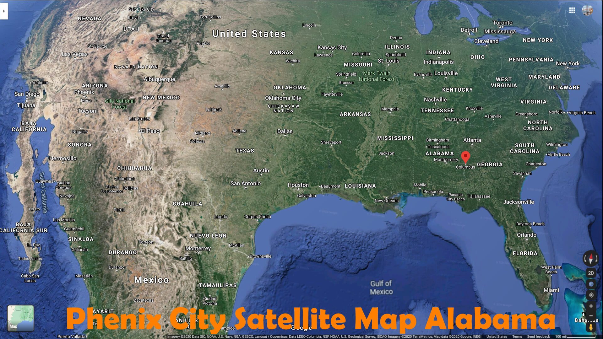 Phenix City Satellite Map Alabama
